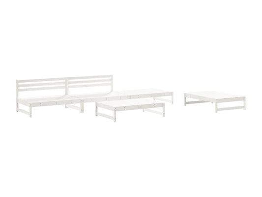 White Solid Wood Outdoor Furniture Set