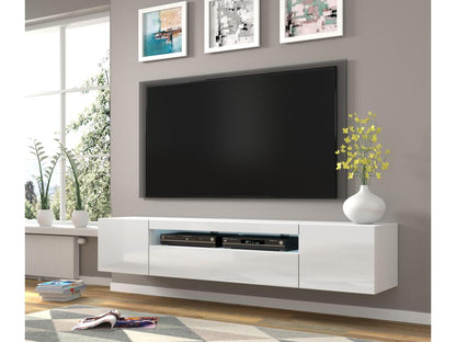 White TV Stand, 200 x 37 x 42 cm