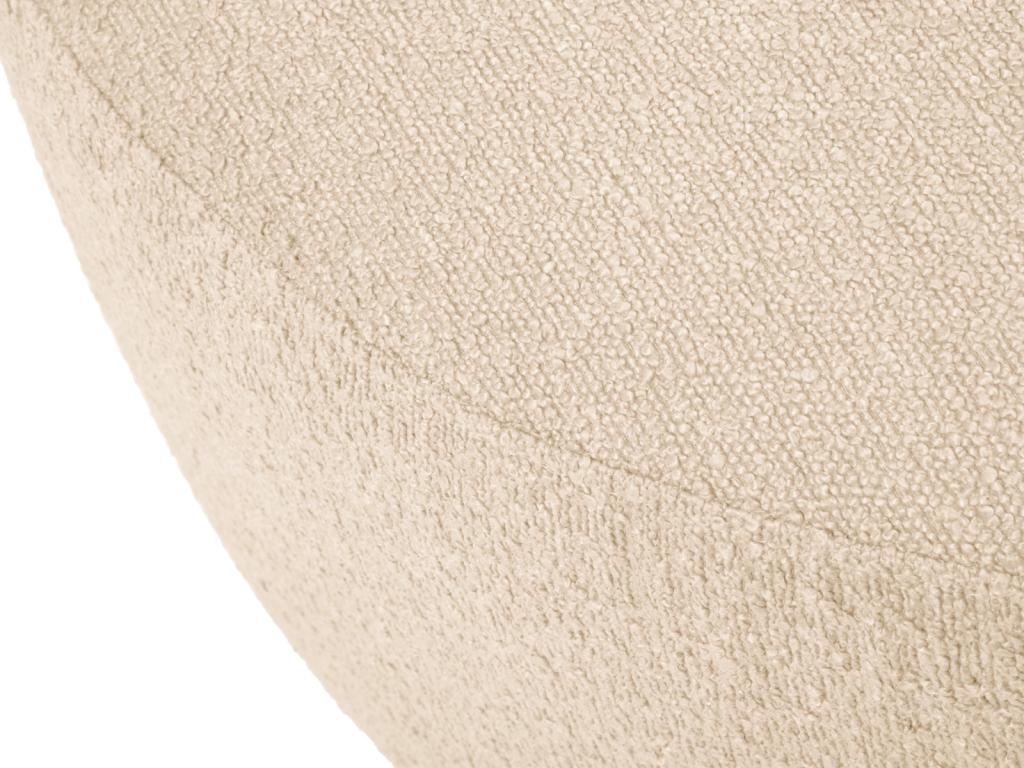 Beige Boucle Fabric Ottoman, 80 x 80 x 36 cm