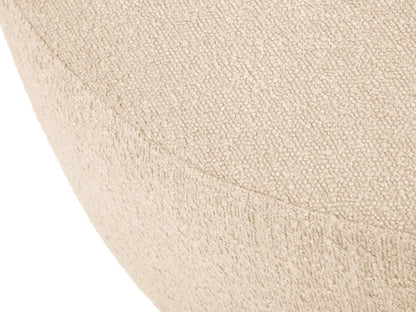 Beige Boucle Fabric Ottoman, 80 x 80 x 36 cm