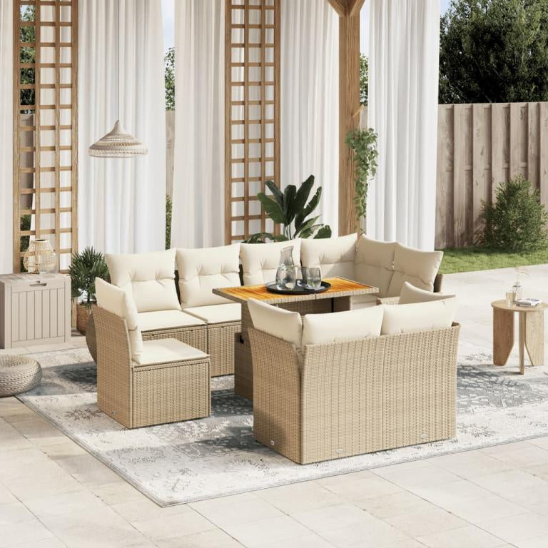 Beige Woven Resin Wicker Outdoor Furniture Set - dlz1766461809246