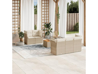 Beige Woven Resin Wicker Outdoor Furniture Set - dlz1766461872115