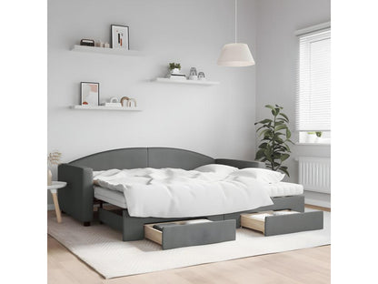 Gray Fabric Bed, 90 x 200 cm