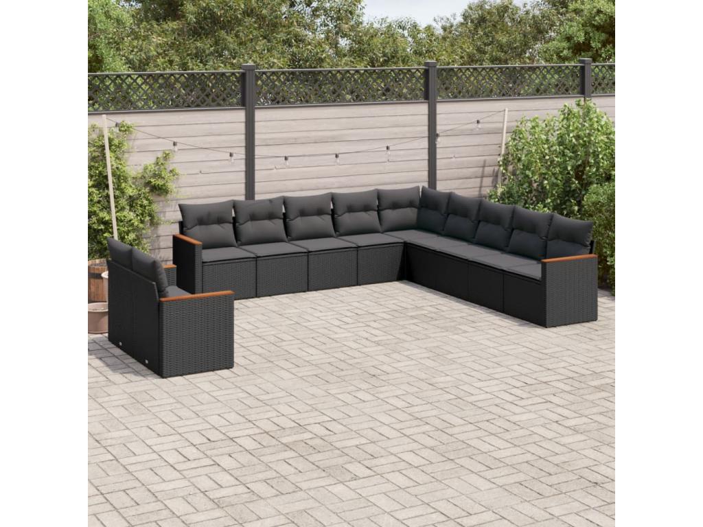 Black Woven Resin Wicker Outdoor Furniture Set - dlz1766461880313