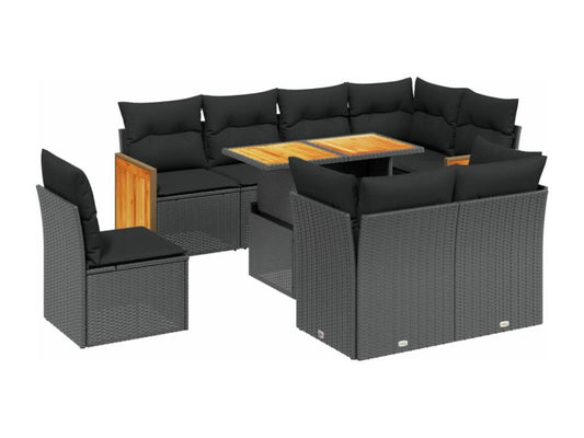 Black Woven Resin Wicker Outdoor Furniture Set