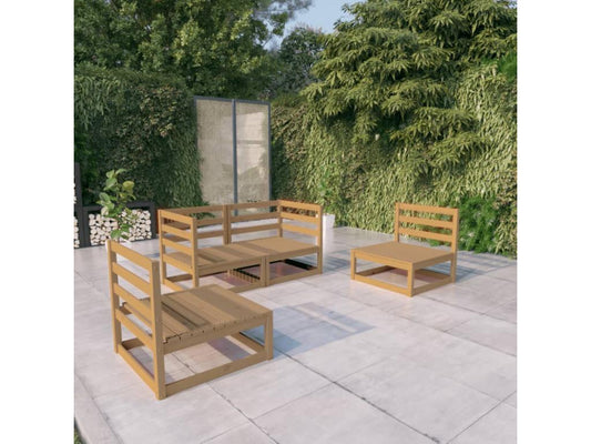 Brown Pine Wood Outdoor Furniture Set - dlz1766461621632