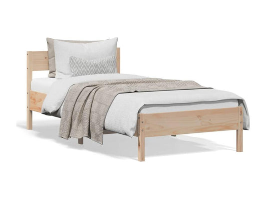 Natural Pine Wood Bed Frame, 100 x 200 cm