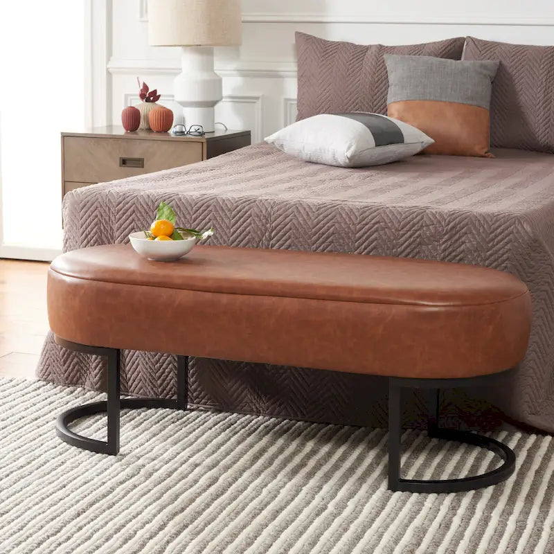 SAFAVIEH Home Collection Bellezza Oval Bench - 50 W x 20 D x 19 H