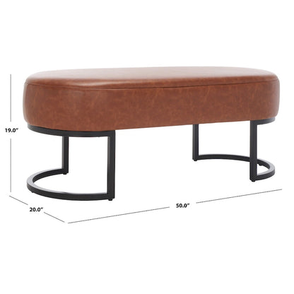 SAFAVIEH Home Collection Bellezza Oval Bench - 50 W x 20 D x 19 H