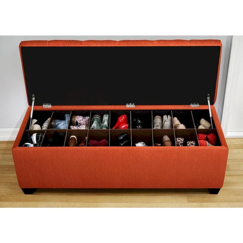 The Sole Secret Shoe Storage Bench - Candice Pumpkin