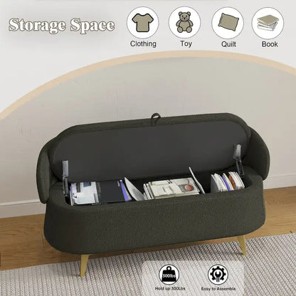 Teddy Fleece Storage Bed Bench