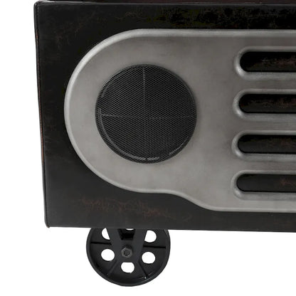 Upholstered Faux Leather Retro Speaker Styling Bench