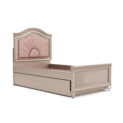 Ving Glam Wood LED Light Youth Panel Bed with Trundle by Furniture of America