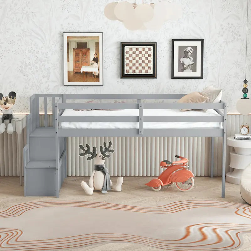 Loft bed with staircase,twin size