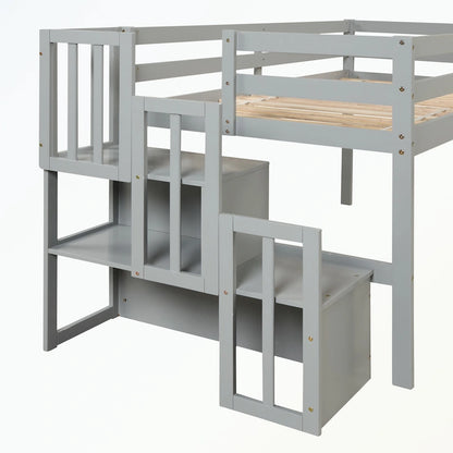 Loft bed with staircase,twin size