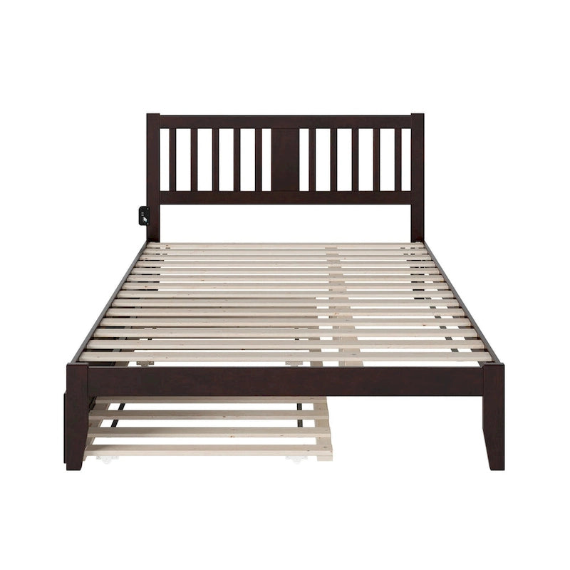 Tahoe Queen Platform Bed with Twin XL Trundle in Espresso