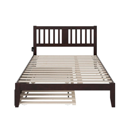 Tahoe Queen Platform Bed with Twin XL Trundle in Espresso