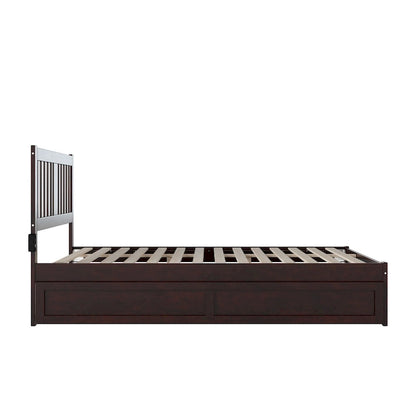 Tahoe Queen Platform Bed with Twin XL Trundle in Espresso