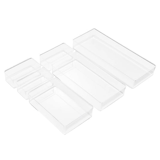 Clear Drawer Organizer Set for Kitchen Storage