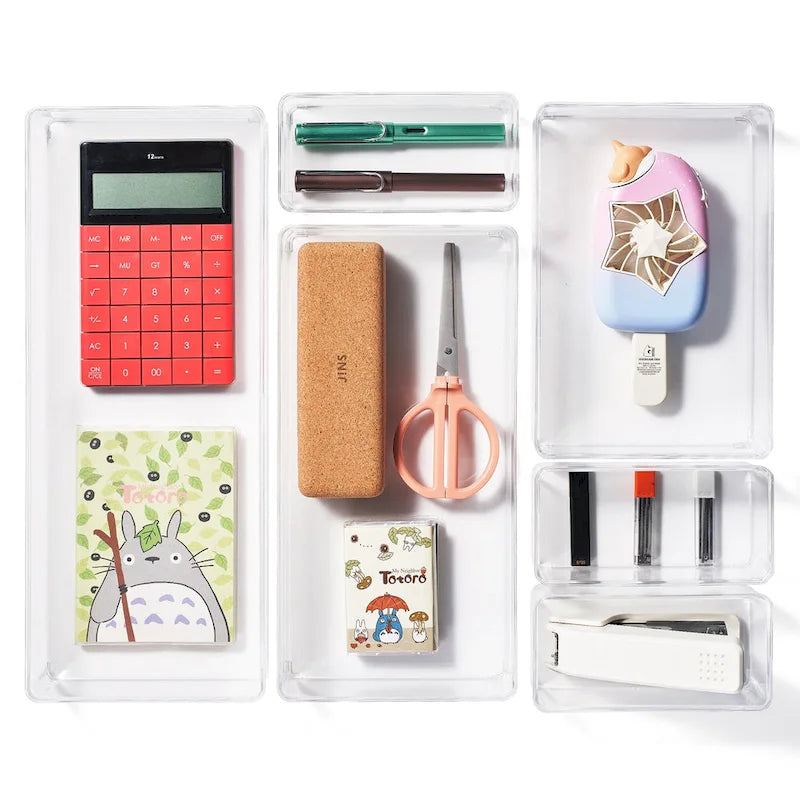 Clear Drawer Organizer Set for Kitchen Storage