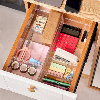 Clear Drawer Organizer Set for Kitchen Storage