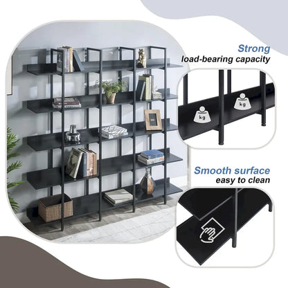 5 Tier Bookcase Home Office Open Bookshelf