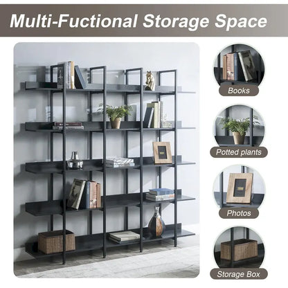 5 Tier Bookcase Home Office Open Bookshelf