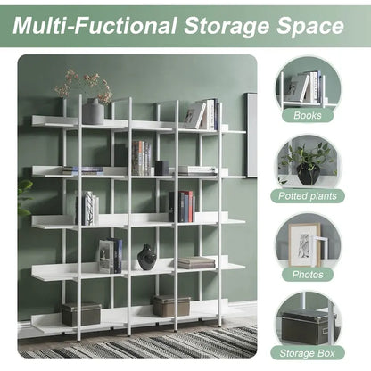 5 Tier Bookcase Home Office Open Bookshelf