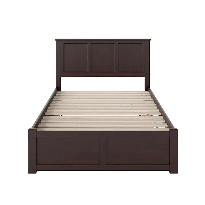 AFI Madison Full Size Platform Bed with Footboard & Full Trundle