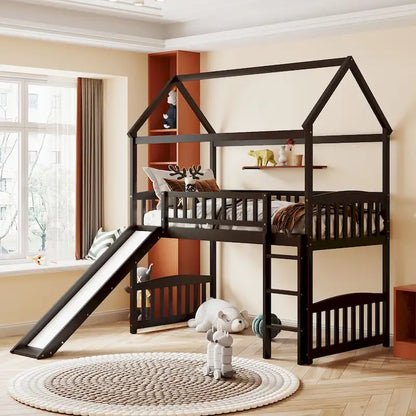 Merax Twin House Bed Loft Bed with Slide