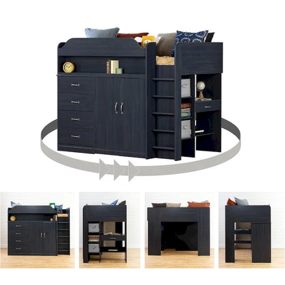 South Shore Ulysses Loft Bed with Desk