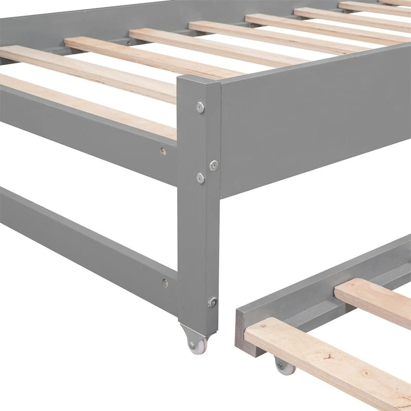 Merax Twin XL Wood Daybed with 2 Trundles, 3 Storage Cubbies, 1 Light for Free and USB Charging Design