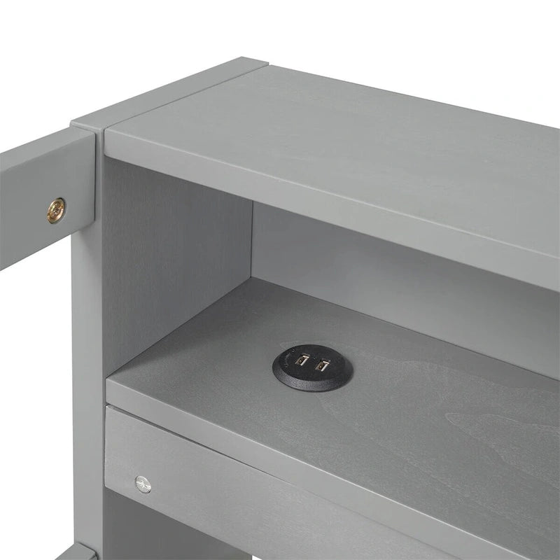 Merax Twin XL Wood Daybed with 2 Trundles, 3 Storage Cubbies, 1 Light for Free and USB Charging Design