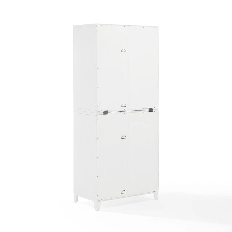 Crosley Roarke Pantry Storage Cabinet With Glass Door Hutch