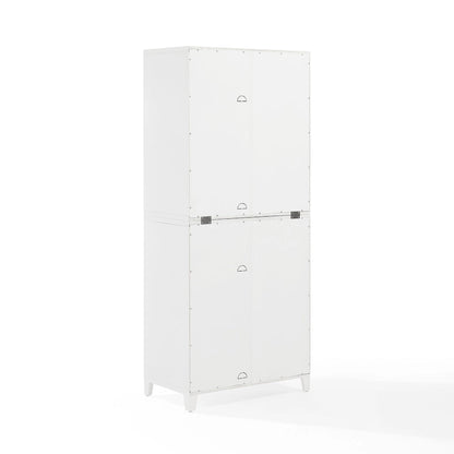 Crosley Roarke Pantry Storage Cabinet With Glass Door Hutch