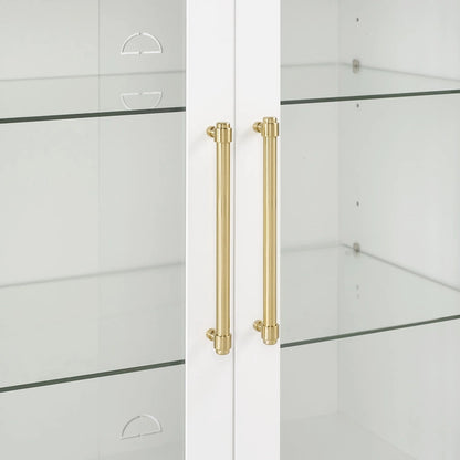 Crosley Roarke Pantry Storage Cabinet With Glass Door Hutch