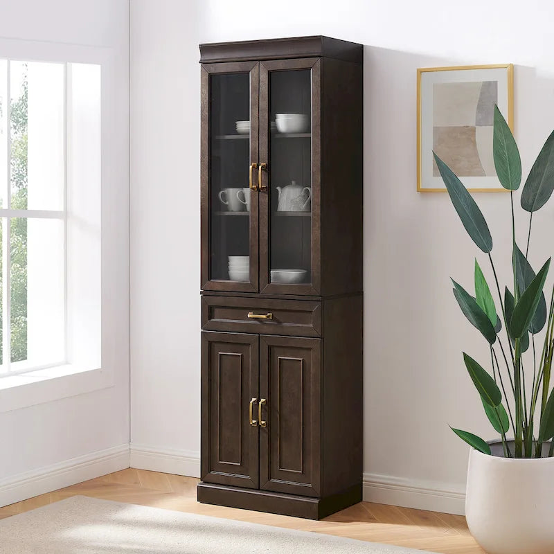 Crosley Stanton Glass Door Kitchen Storage Pantry Cabinet