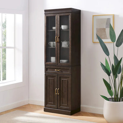 Crosley Stanton Glass Door Kitchen Storage Pantry Cabinet