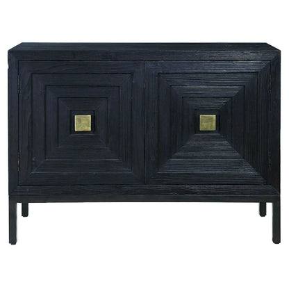 43 Black and Bronze Contemporary 2 Door Cabinet