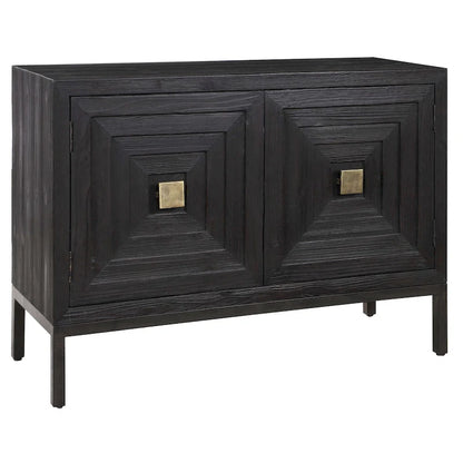 43 Black and Bronze Contemporary 2 Door Cabinet