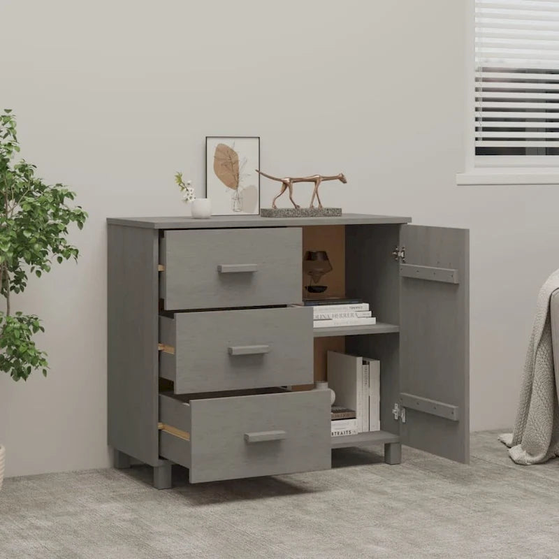 vidaXL Sideboard Buffet Cabinet with Storage for Kitchen HAMAR Solid Pinewood - 35.4x15.7x31.5