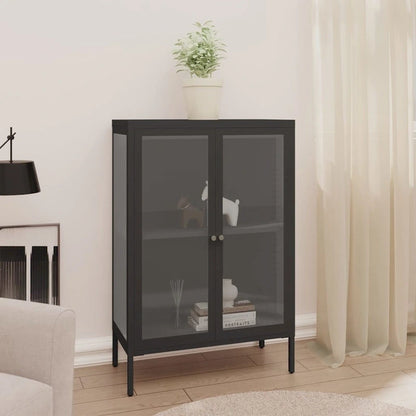 vidaXL Sideboard Anthracite 29.5x13.8x41.3 Steel and Glass