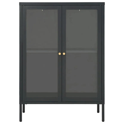 vidaXL Sideboard Anthracite 29.5x13.8x41.3 Steel and Glass