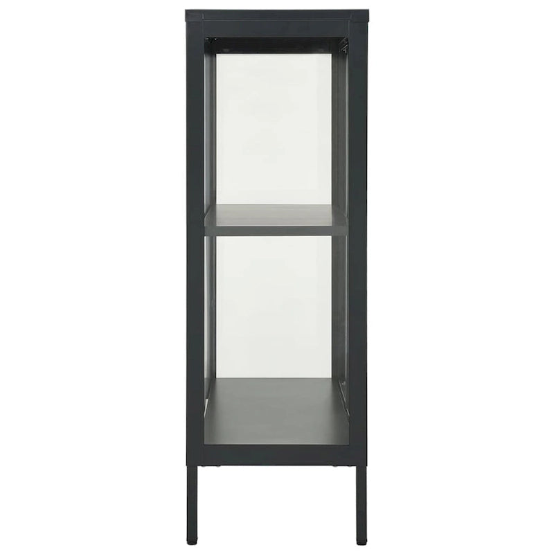 vidaXL Sideboard Anthracite 29.5x13.8x41.3 Steel and Glass