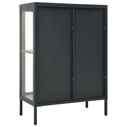 vidaXL Sideboard Anthracite 29.5x13.8x41.3 Steel and Glass