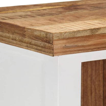 vidaXL Highboard Brown&White 15.7x11.8x43.3 Solid Wood Mango and Acacia - 15.7 x 11.8 x 43.3