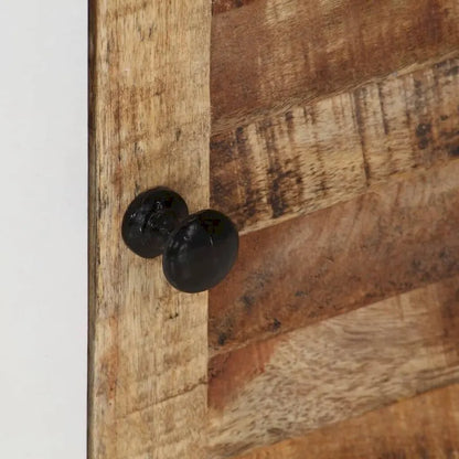 vidaXL Highboard Brown&White 15.7x11.8x43.3 Solid Wood Mango and Acacia - 15.7 x 11.8 x 43.3