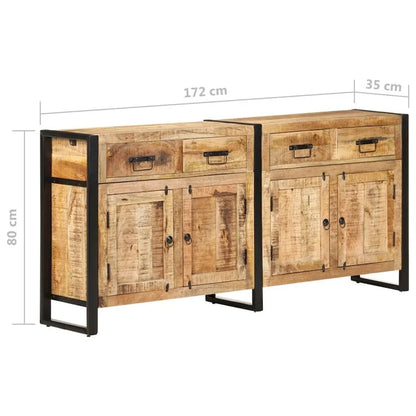 vidaXL Sideboard 67.7x13.8x31.5 Solid Mango Wood