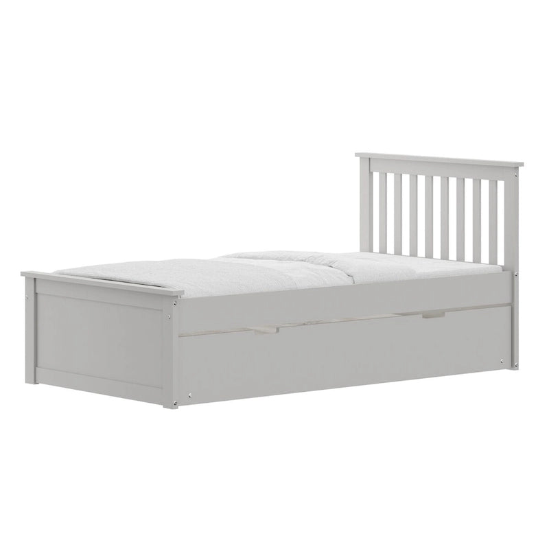 Twin Bed with Trundle, Bed Frame with Twin Size Pull-Out Trundle