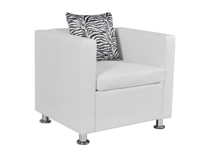 White Faux Leather Accent Chair